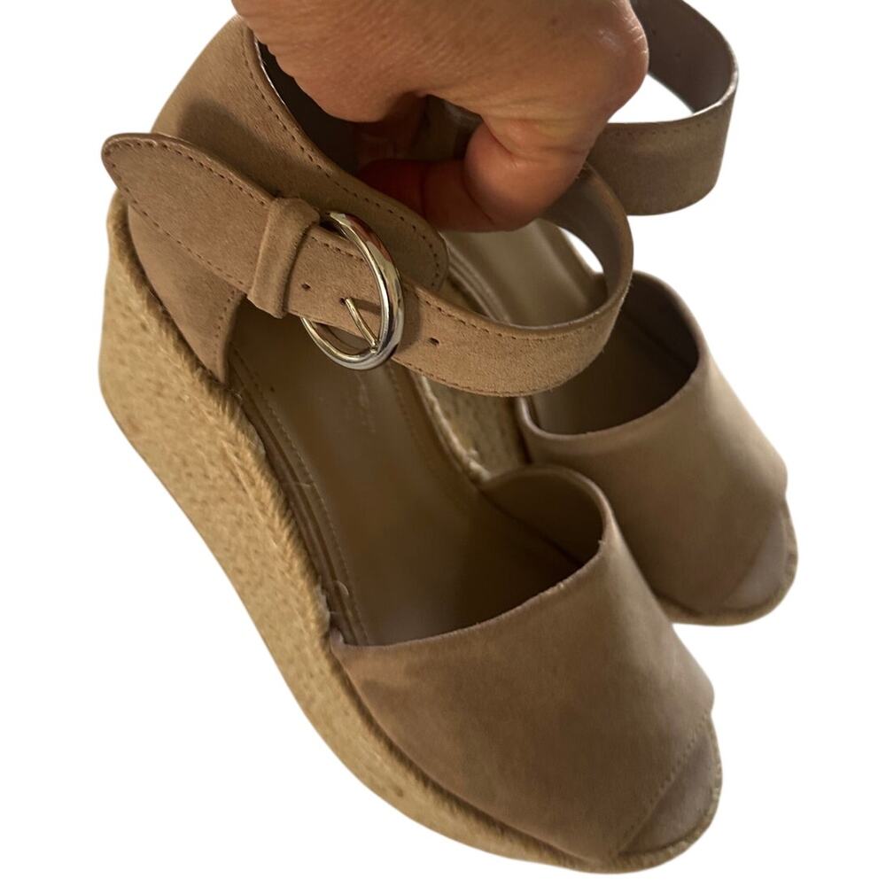 Marc Fisher Mlalita Tan Suede Espadrille Platform Wedge Sandals 8.5